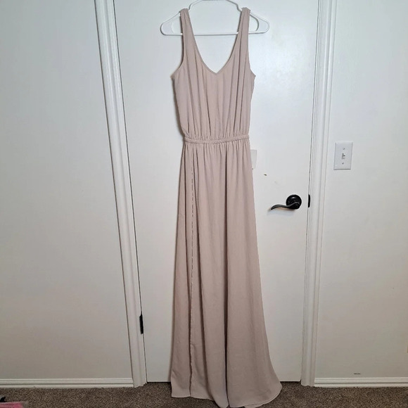 NEW Show Me Your MuMu Dusty Pink Grey Feminine Bridesmaid Maxi Dress Size Small - Picture 4 of 10